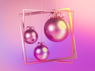 Beautiful luxury New Year Christmas holiday background. 3d illustration, 3d rendering. 3d illustration, 3d rendering.