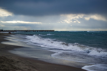 Stormy morning on the seaside