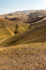 Views of the arid and colorful landscape of Painted Hills
