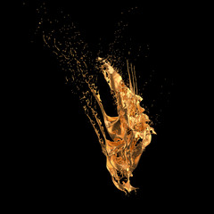 Splash fluid. 3d illustration, 3d rendering.
