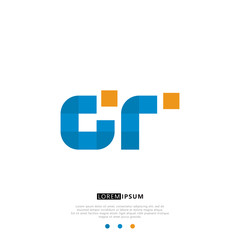 GR G R Logo Monogram with Blue and yellow Colors. modern letter logo design