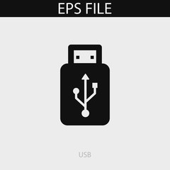 USB icon. EPS vector file