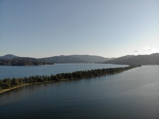 Aerial view of Amanohashidate