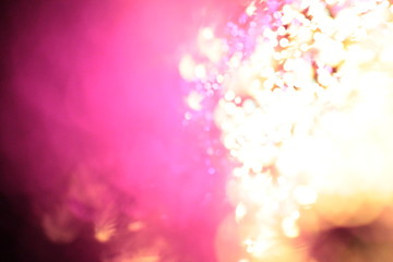 colorful glowing lights and light dots with bokeh close-up