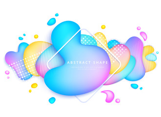 abstract vector background multicolored rounded shapes on white with an inscription