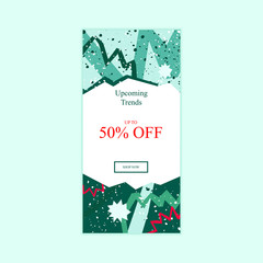 New Year and Christmas sale banner template