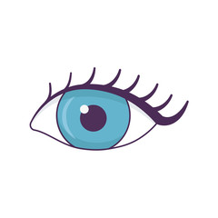 female eye eyelashes icon on white background