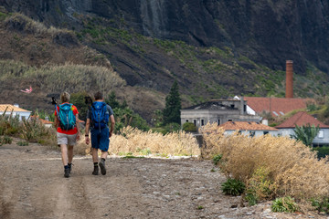 hiking in the mountains