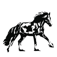 Hand drawn horse vector isolated on a transparent background