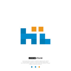 HL H L Logo Monogram with Blue and yellow Colors. modern letter logo design