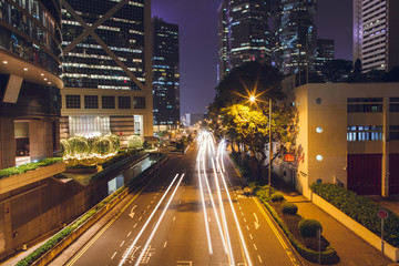 Night traffic of cars in the city