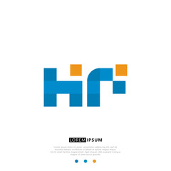 HF H F Logo Monogram with Blue and yellow Colors. modern letter logo design