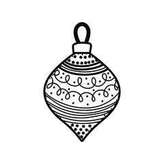 merry christmas celebration decorative ball thick line