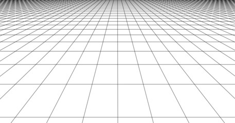 Obraz premium Perspective grid line. Detailed lines on white background, Vector 3D