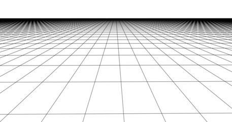 Perspective grid line. Detailed lines on white background, Vector 3D
