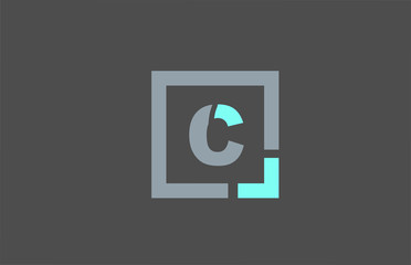 grey letter C alphabet logo design icon for business