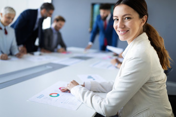 Business people working discussing as a team at the office