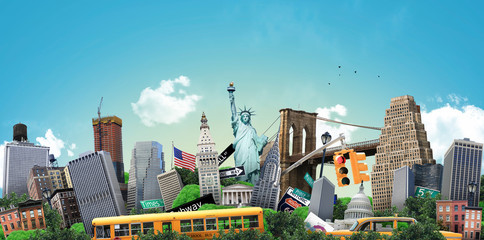 USA, concept on the theme of New York and its attractions © Zarya Maxim