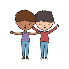 Fototapeta premium Isolated boys cartoons vector design