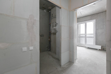 interior of the apartment without decoration