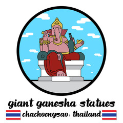 circle icon giant ganesha stute. vector illustration