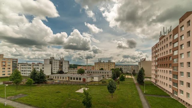 time lapse clouds in the city stribro