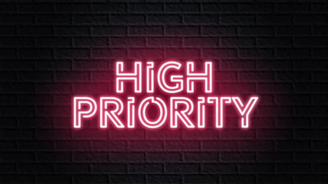 red neon video animation high priority