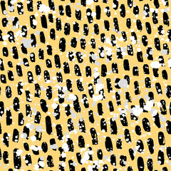 Abstract hand drawn seamless pattern, brush strokes texture