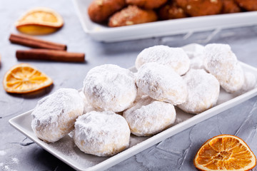 Platter Of Homemade Greek Kourabiedes