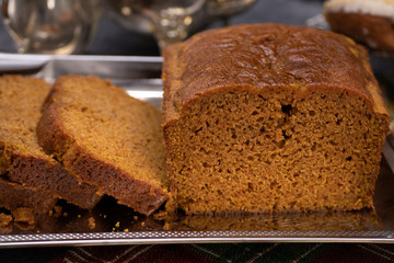Pumpkin bread close up