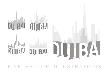 Fototapeta premium Dubai skyline illustrations