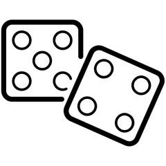 Two Dices Rolled Vector Icon design Concept