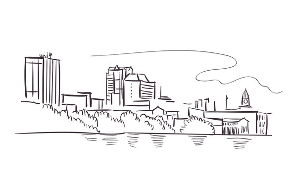recommend clip art: Greater Manchester usa America vector sketch city illustration line art