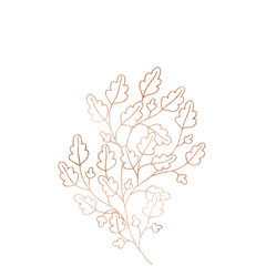 Gold line flower house leaf plant