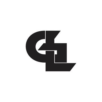 letter gl linked overlapping logo vector
