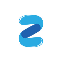 letter z motion 3d flat logo vector