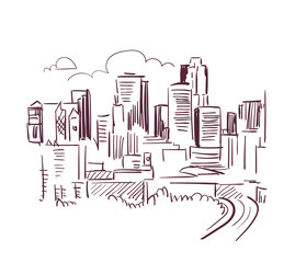 Obraz premium St Paul Minnesota usa America vector sketch city illustration line art