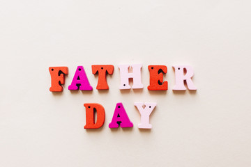Colorful wooden letters, FATHER lettering