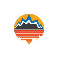 Obraz premium sun mountain shadow sea sunset symbol vector