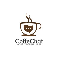 coffee talk chat bubble mug logo vector download