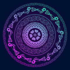 Georgian traditional ornaments. Vector Ornament With Caucasian Motifs. Persian colored carpet.Vector, Illustration.  Rich ornament for fabric design, handmade, interior decoration