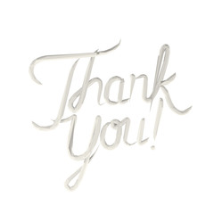 Isolated White Thank You Card on Light Background. Low Poly Vector 3D Rendering