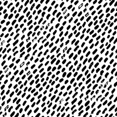 Ink brush strokes and splatters texture seamless pattern