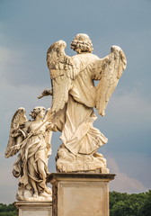 Lovely Antique Marble Angels Sant Angelo Bridge in Rome