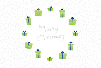 クリスマスカード（丸く並んだプレゼント）
