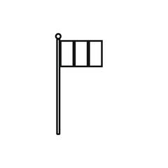 Italy flag vector icon with mast