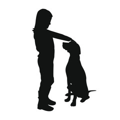 The Dog And His Master Silhouette