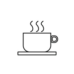 coffee cup icon vector with simple lines