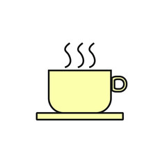 coffee cup icon vector with simple lines