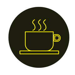 coffee cup icon vector with simple lines